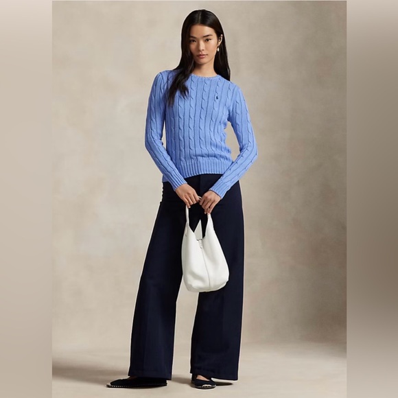 Ralph Lauren Light Blue Cable Knit Sweater - Picture 2 of 13